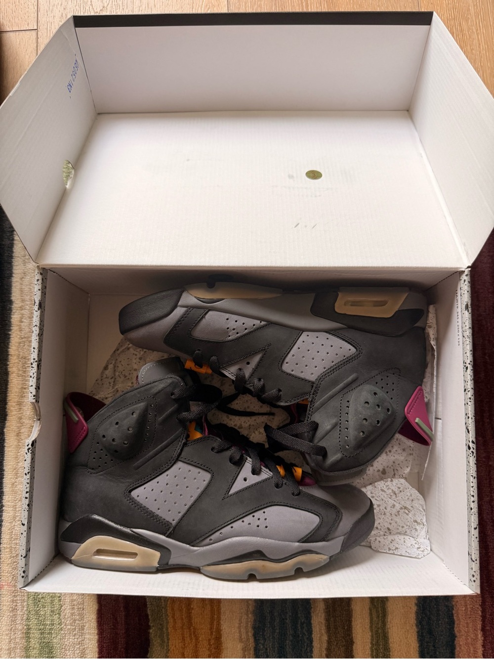 Jordan Kids Gray and Pink High-Top Sneakers with Black Accents